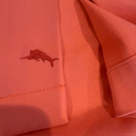 Tommy Bahama Silk Blend Men's Short Sleeve Button Front Shirt Coral Size Large - Picture 6 of 10